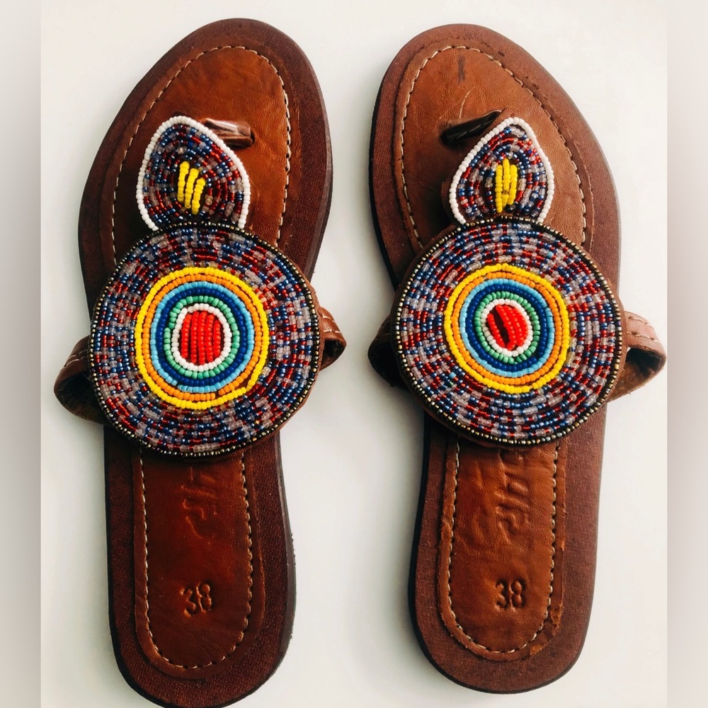 Colorful African Beaded Sandals